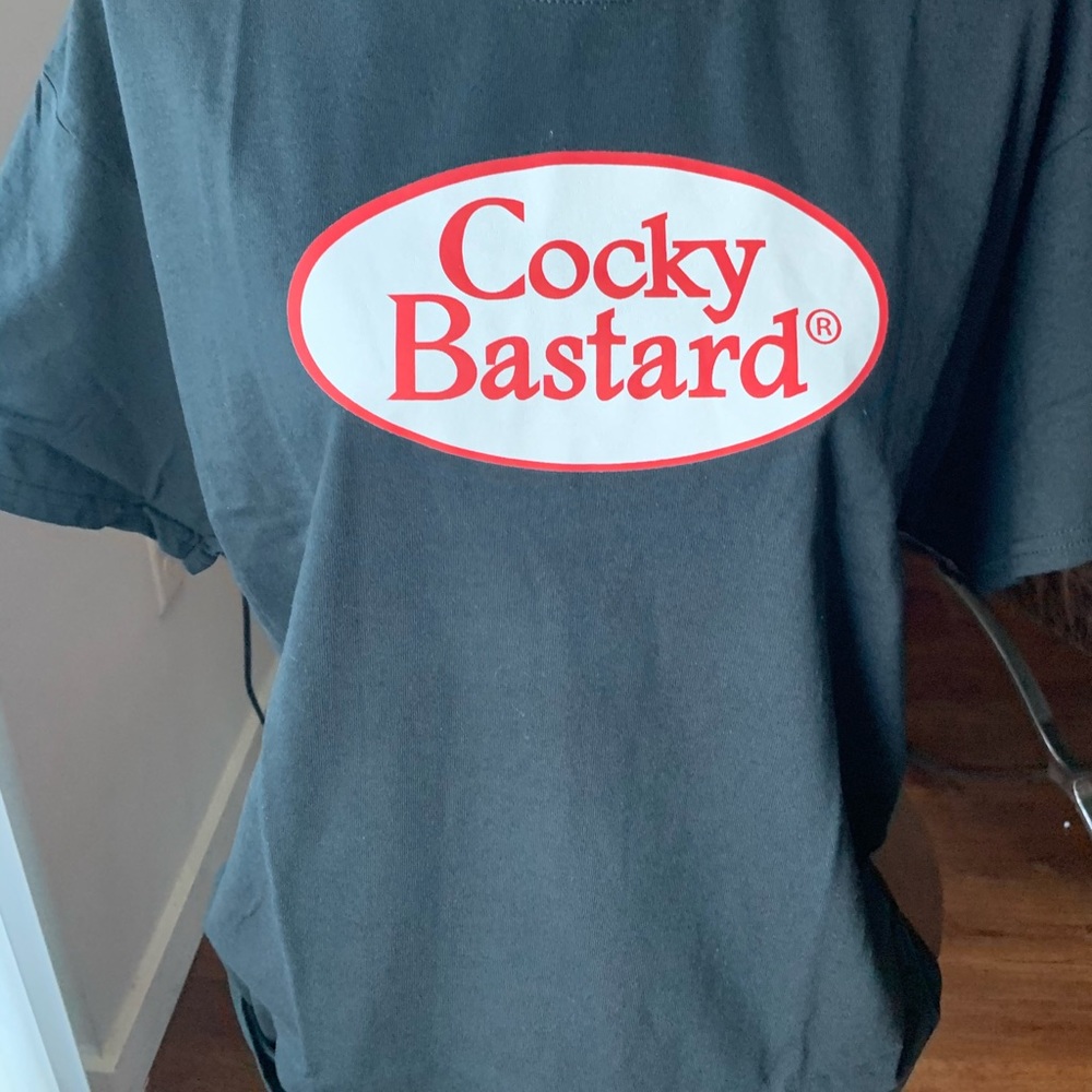 Gildan Black LG NWOT Tshirt “Cocky Bastard” shirt